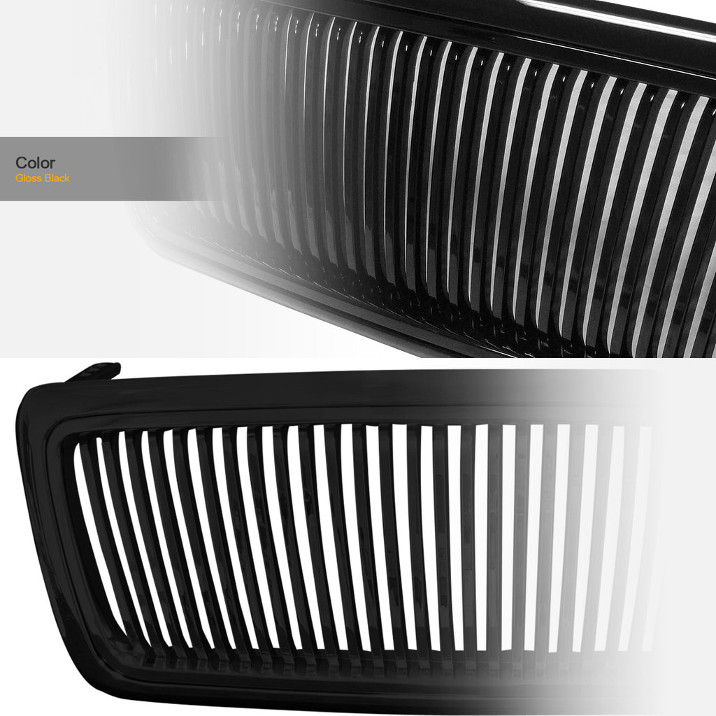 2004-2008 Ford F-150 Front Grille - Vertical Style Matte Black