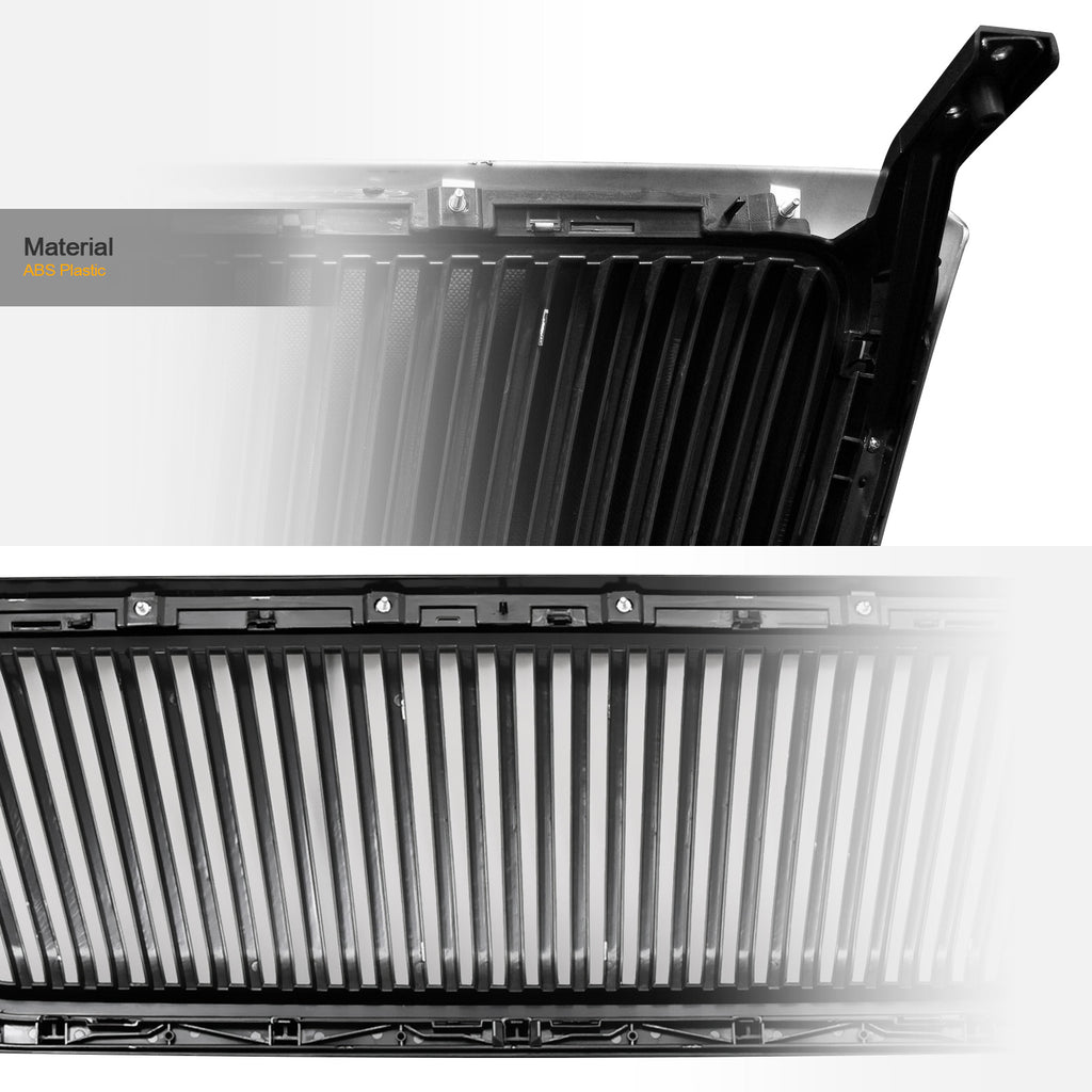 2004-2008 Ford F-150 Front Grille - Vertical Style Matte Black
