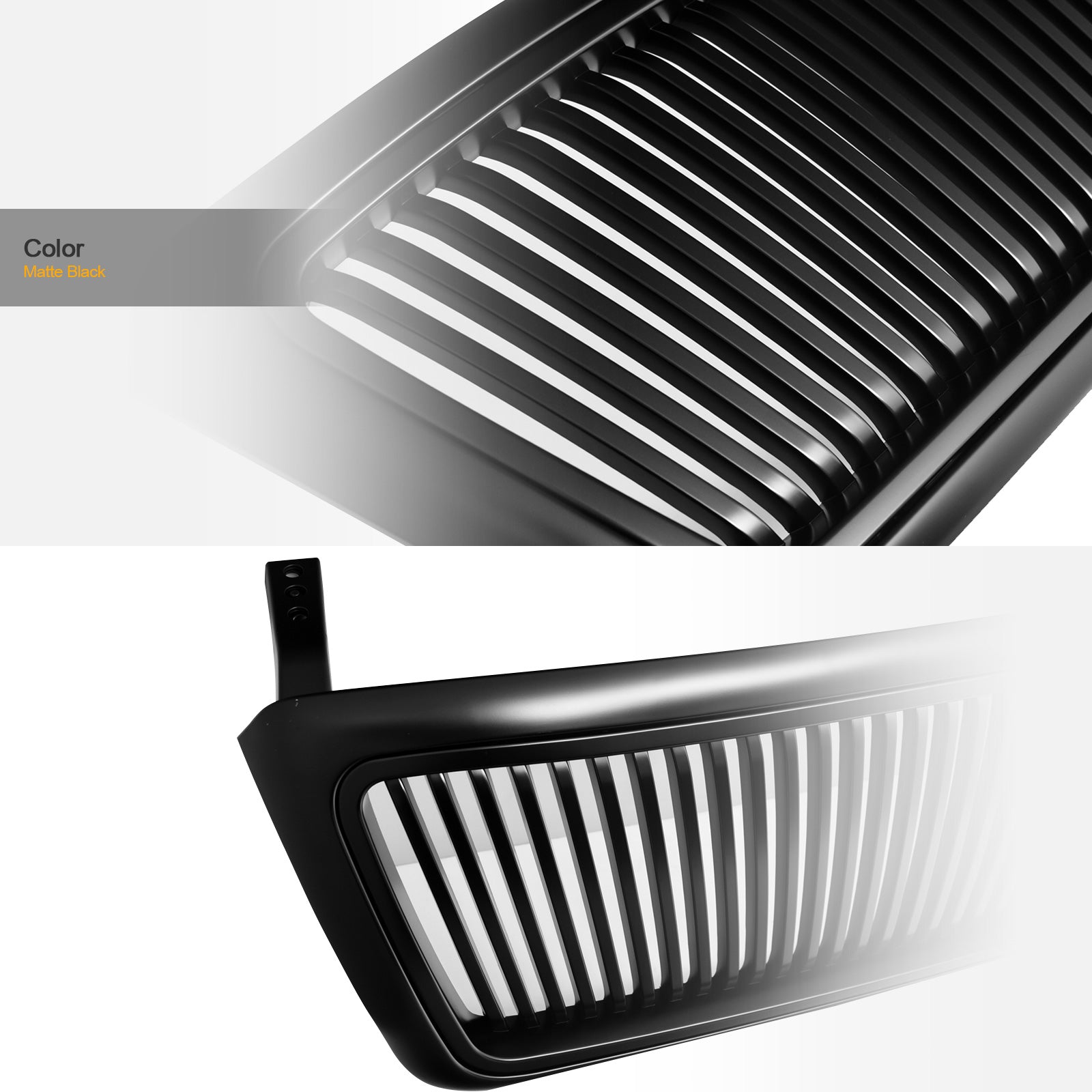 2004-2008 Ford F-150 Vertical Style Front Grille - Matte Black