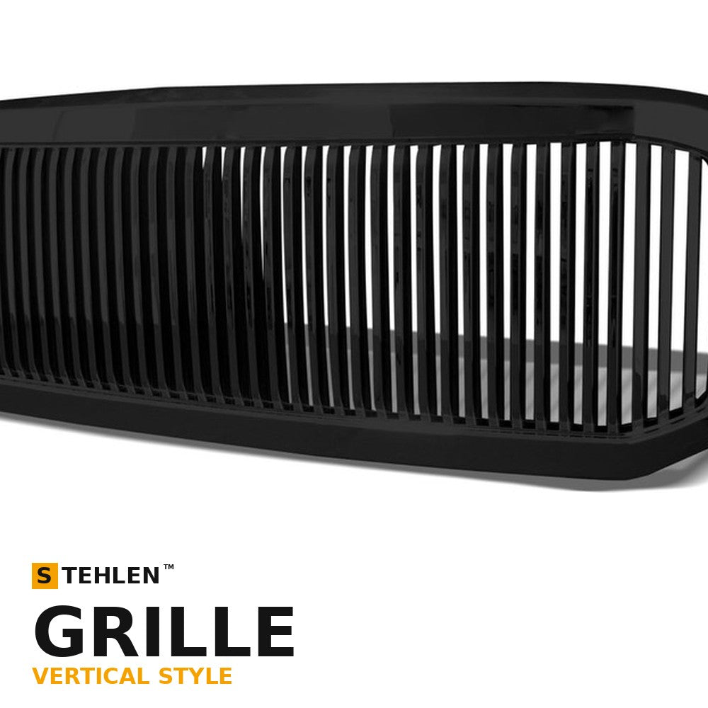 2005-2007 Ford F-250/F-350 Super Duty & 2005 Excursion Vertical Front Grille — Black