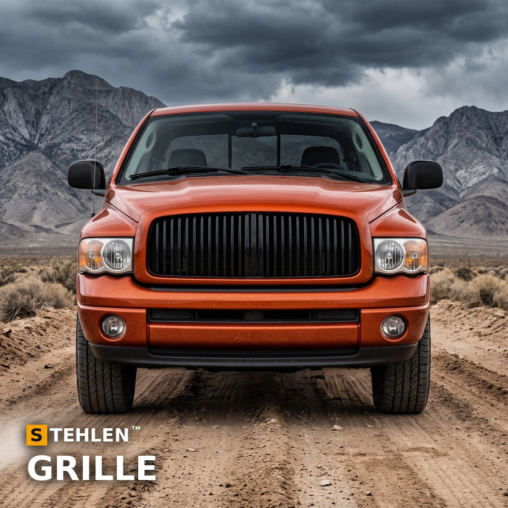 2002-2005 Dodge Ram 1500 & 2003-2005 Ram 2500/3500 Vertical Front Grille — Black — installed