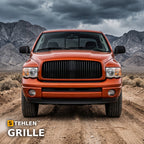 2002-2005 Dodge Ram 1500 & 2003-2005 Ram 2500/3500 Vertical Front Grille — Black — installed