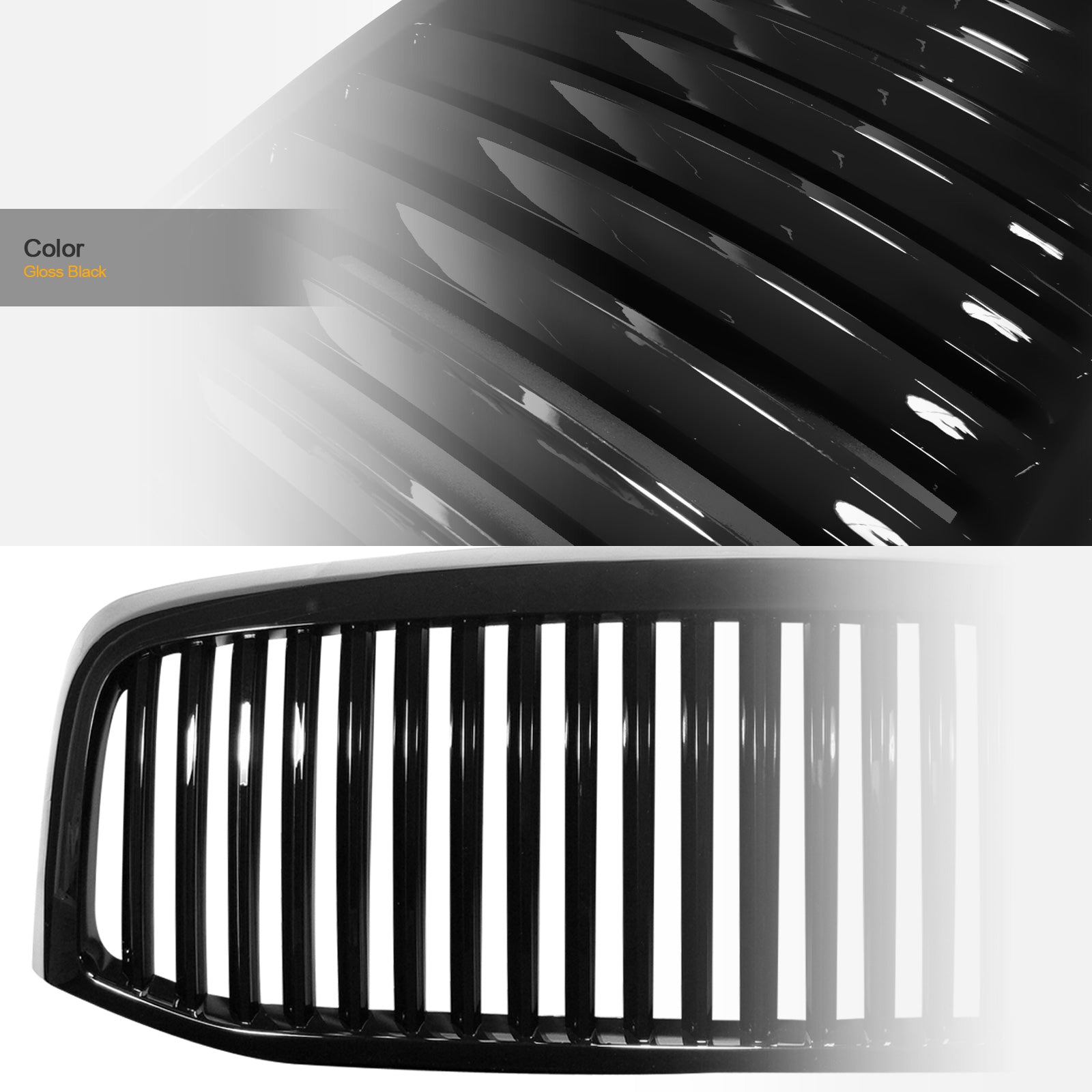 2006-2009 Dodge Ram 1500 2500 3500 Front Grille - Matte Black