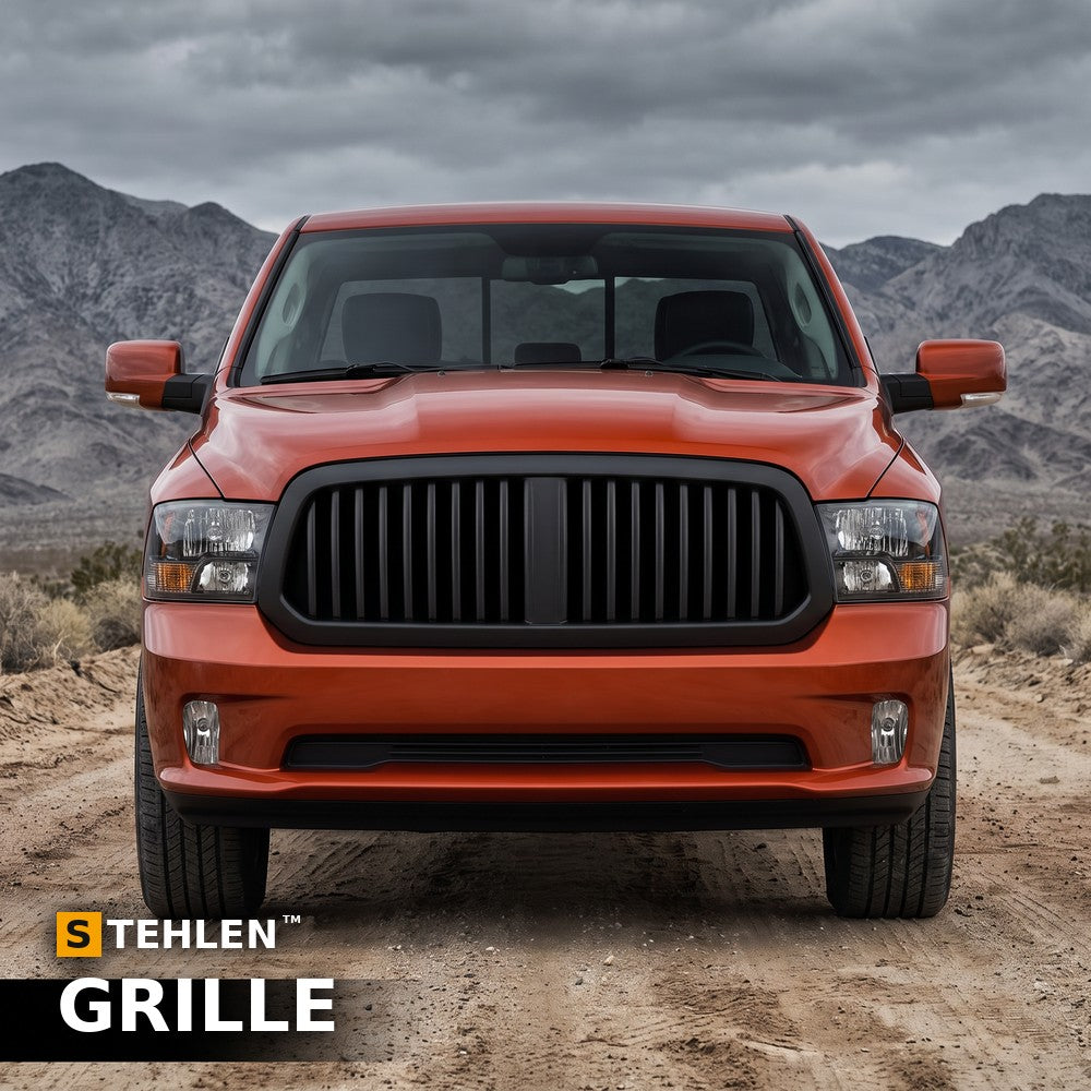 2006-2008 Dodge Ram 1500/2500/3500 Vertical Front Grille — Matte Black — installed