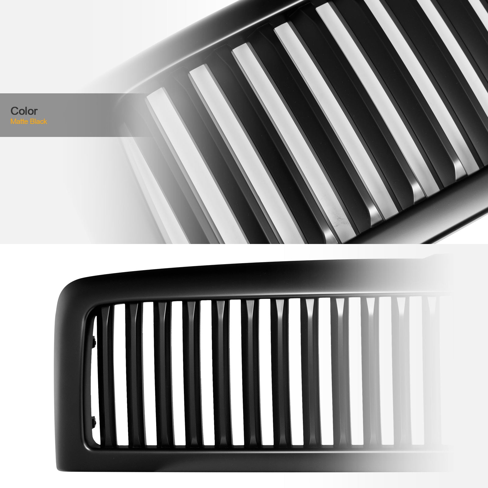 1994-2002 Dodge Ram 1500 2500 3500 Vertical Front Grille Matte Black