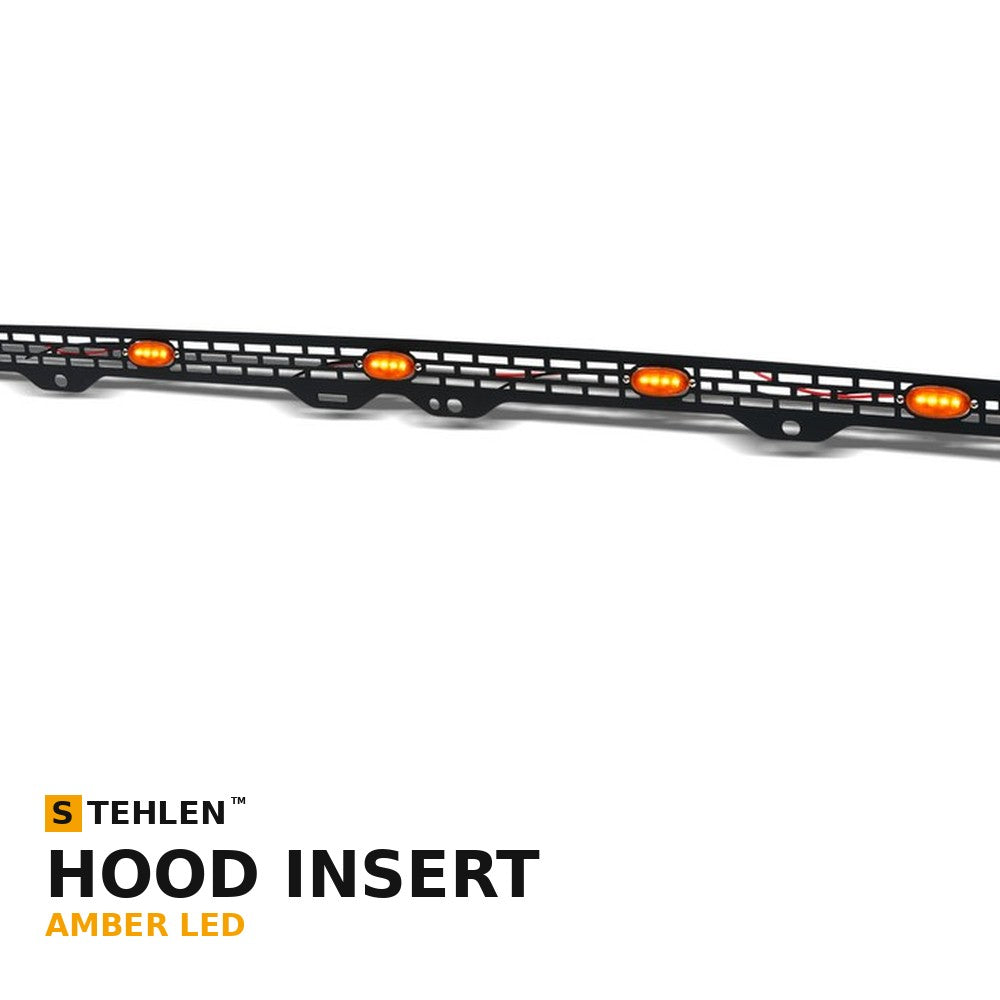 2014-2021 Toyota Tundra Hood Bulge Grille Insert w/ Amber LED Lights — Black