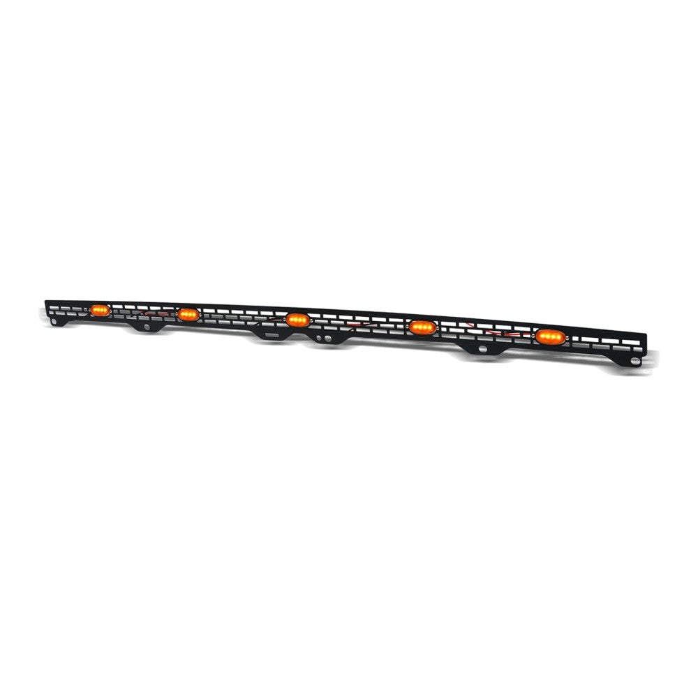 2014-2021 Toyota Tundra Hood Bulge Grille Insert w/ Amber LED Lights — Black — product view