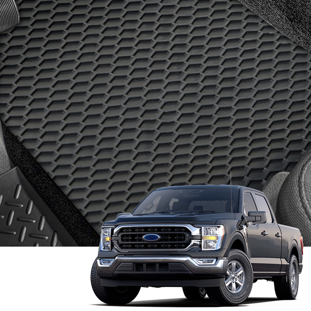 2015-2023 Ford F-150 Crew Cab All Weather Floor Mats 3PC Black