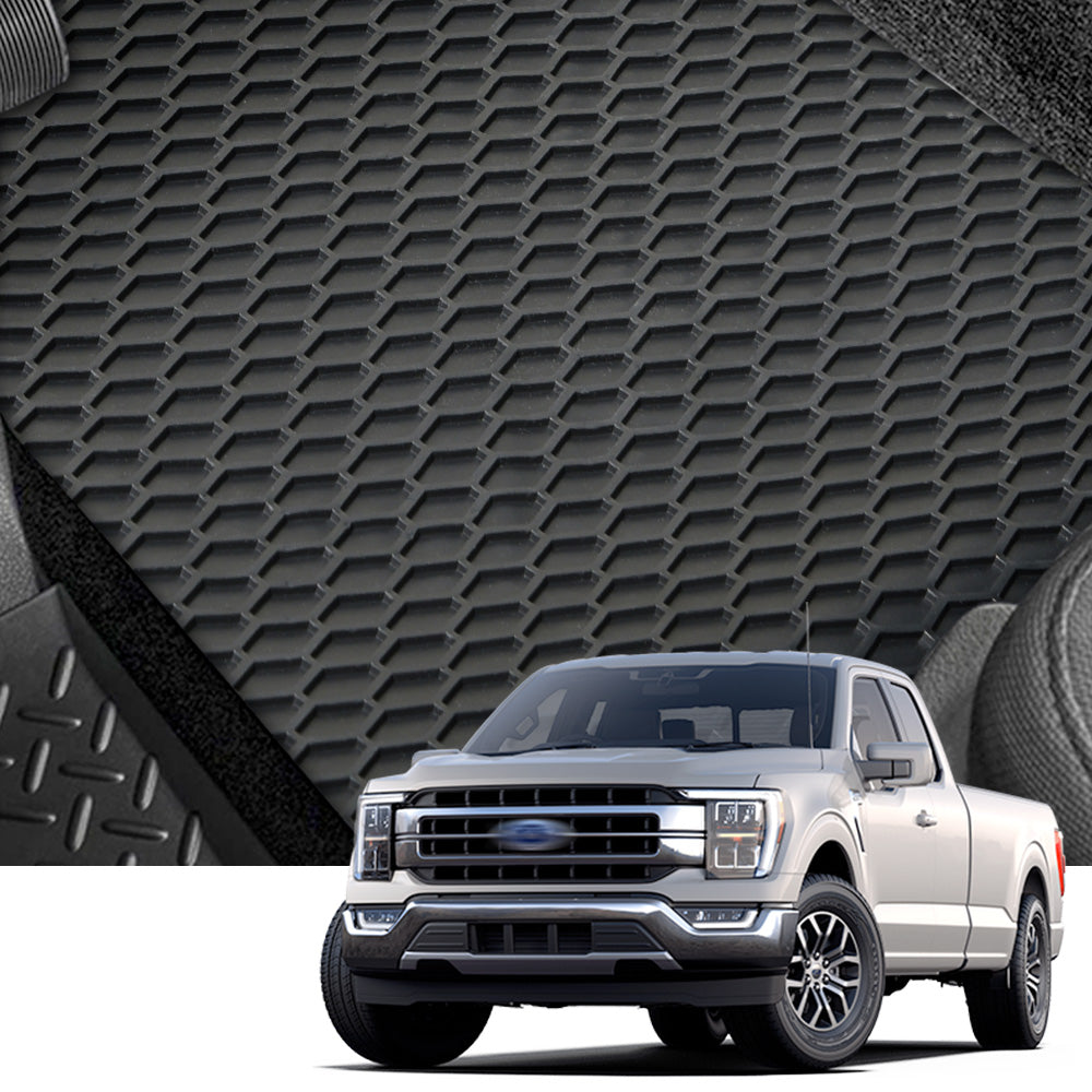2015-2023 Ford F-150 Super Cab All Weather Floor Mats 3PC - Black