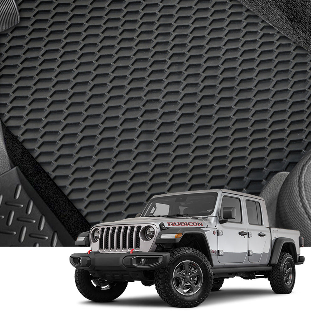 2020-2023 Jeep Gladiator All Weather Rubber Floor Mats 3PC - Black