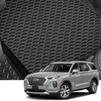 2020-2023 Hyundai Palisade All Weather Rubber Floor Mats 3PC - Black