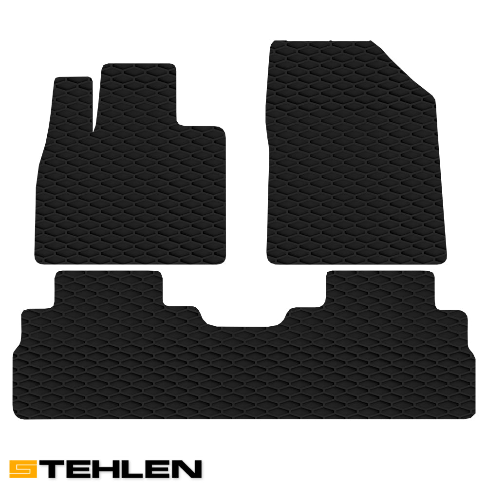 2020-2023 Hyundai Palisade All Weather Rubber Floor Mats 3PC - Black