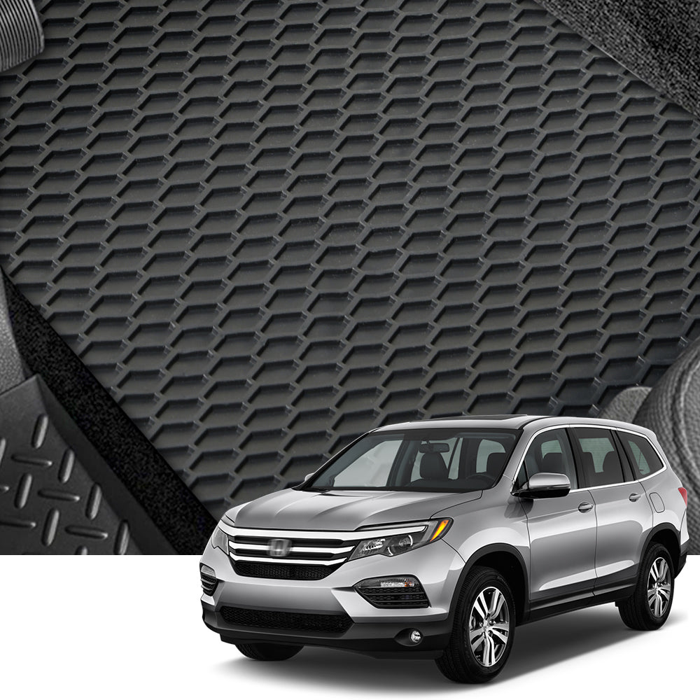 2016-2023 Honda Pilot / Passport All Weather Floor Mats 3PC - Black