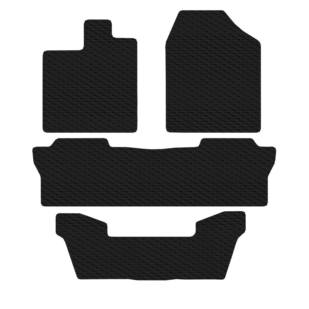 2016-2023 Honda Pilot All Weather Rubber Floor Mats 4PC - Hex Style