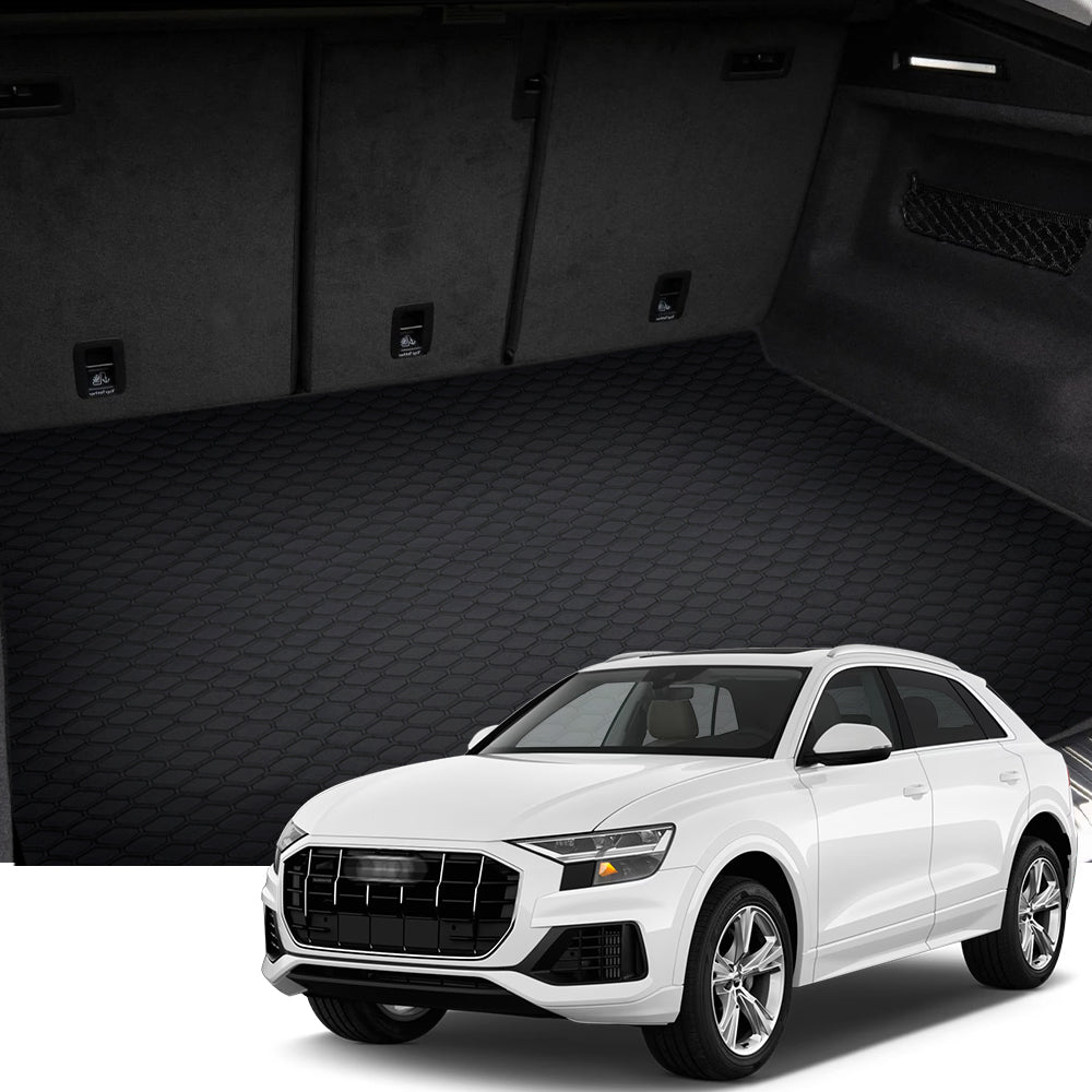 2019-2024 Audi Q8 Hex Style All Weather Rubber Trunk Mat - Black