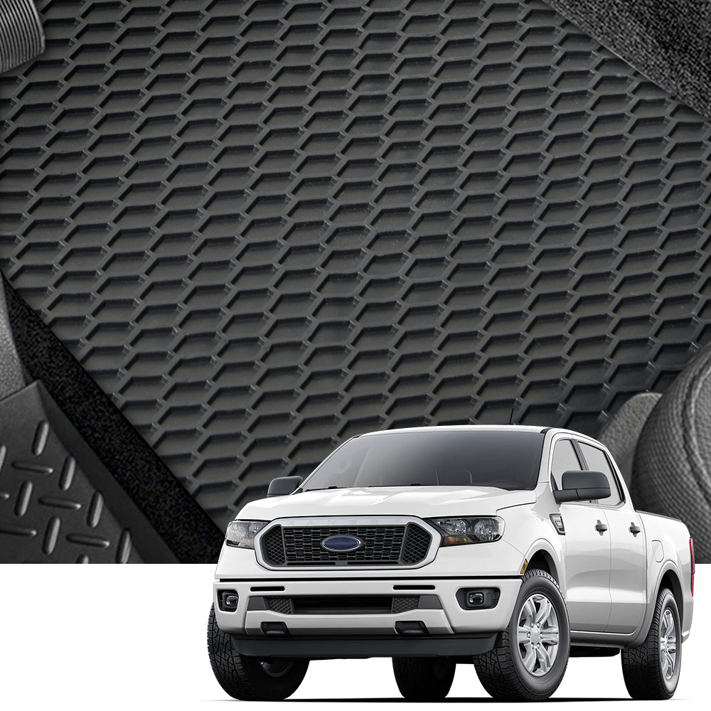2019-2023 Ford Ranger Crew Cab All Weather Floor Mats 3PC - Black