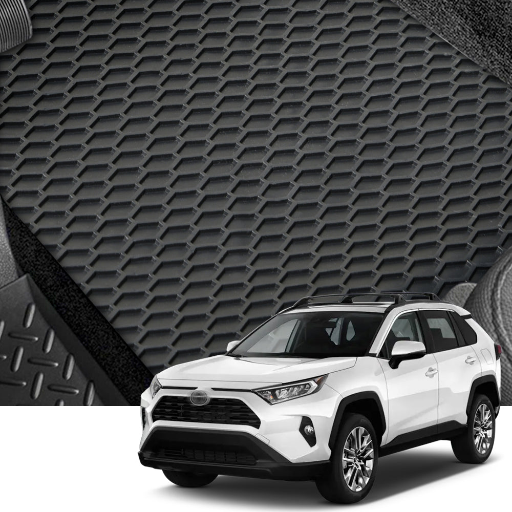 2019-2023 Toyota RAV4 All Weather Rubber Floor Mats 3PC - Black