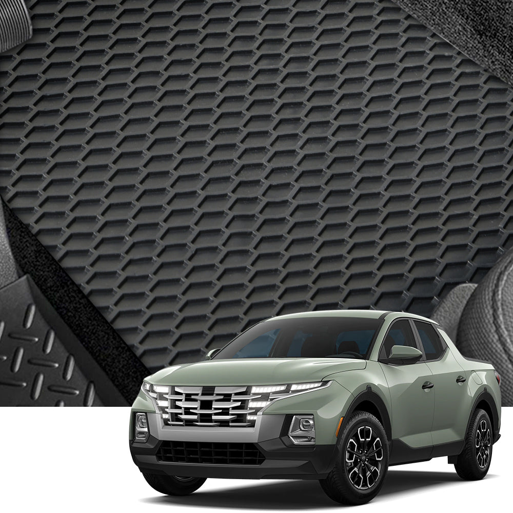 2022-2023 Hyundai Santa Cruz All Weather Rubber Floor Mats 3PC - Black