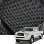 2005-2011 Toyota Tacoma Double Cab Rubber Floor Mats 3PC - Black
