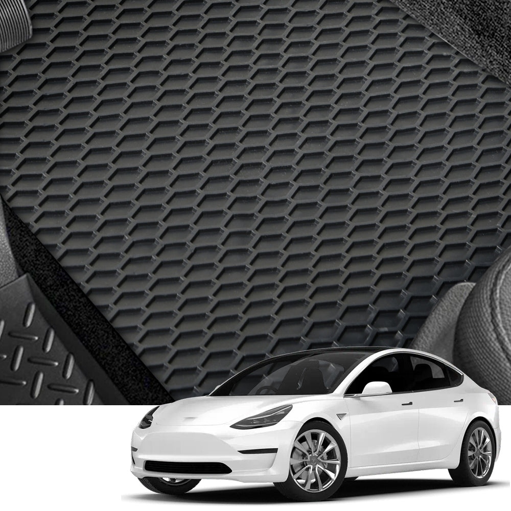 2021-2023 Tesla Model 3 Long Range Custom Rubber Floor Mats 3PC