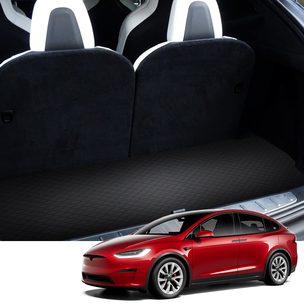2021-2023 Tesla Model X All Weather Rubber Trunk Mats 3PC - HexStyle