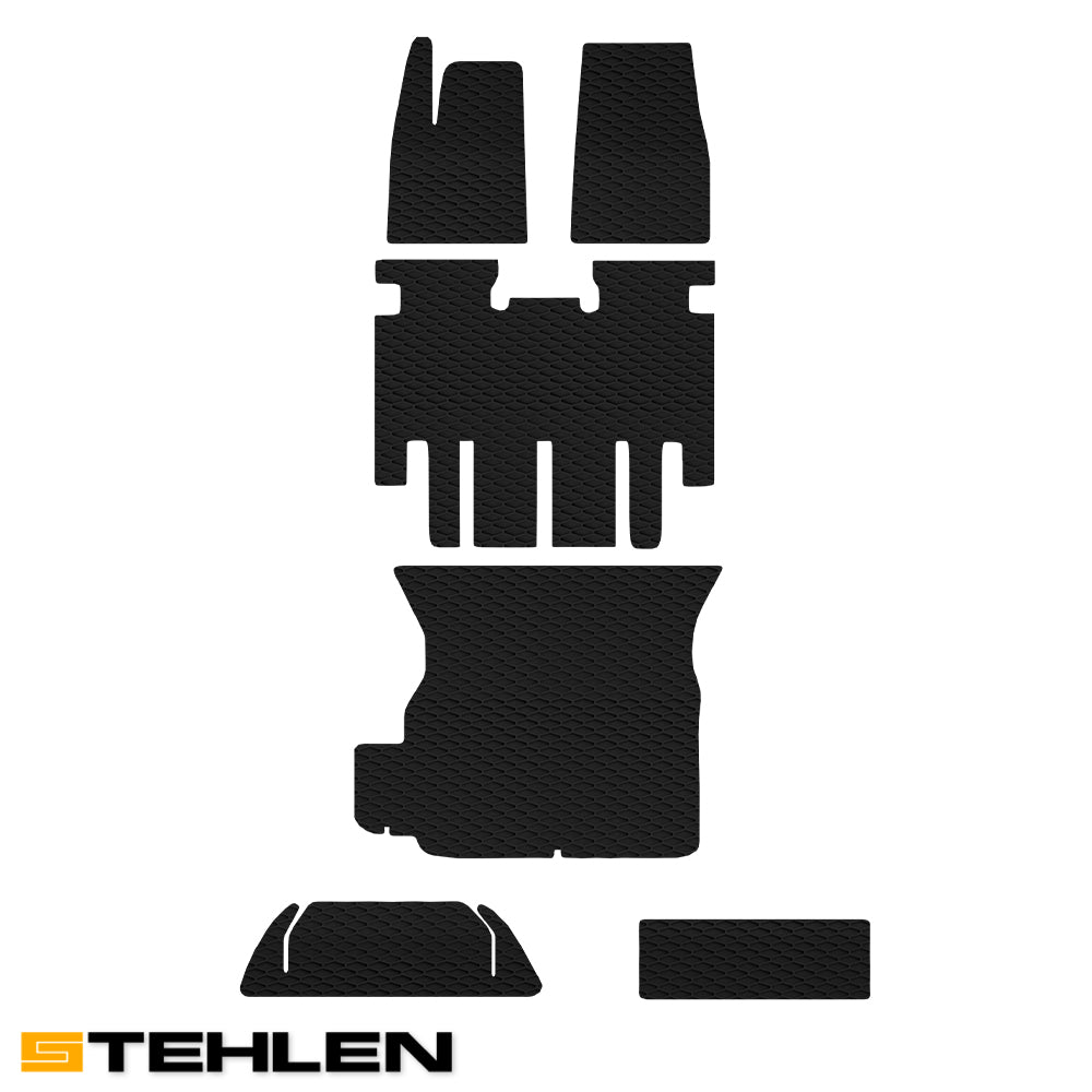 2021-2023 Tesla Model X 5-Seat Floor Mats & Trunk Mats 6PC - HexStyle