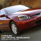 03-07 Honda Accord LED Crystal Headlights Black w/ Amber