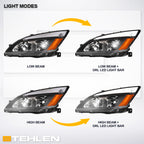 03-07 Honda Accord LED Crystal Headlights Black w/ Amber