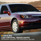 2001-2003 Honda Civic Crystal Headlights Sequential LED Bar - Black