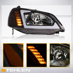 2001-2003 Honda Civic Crystal Headlights Sequential LED Bar - Black