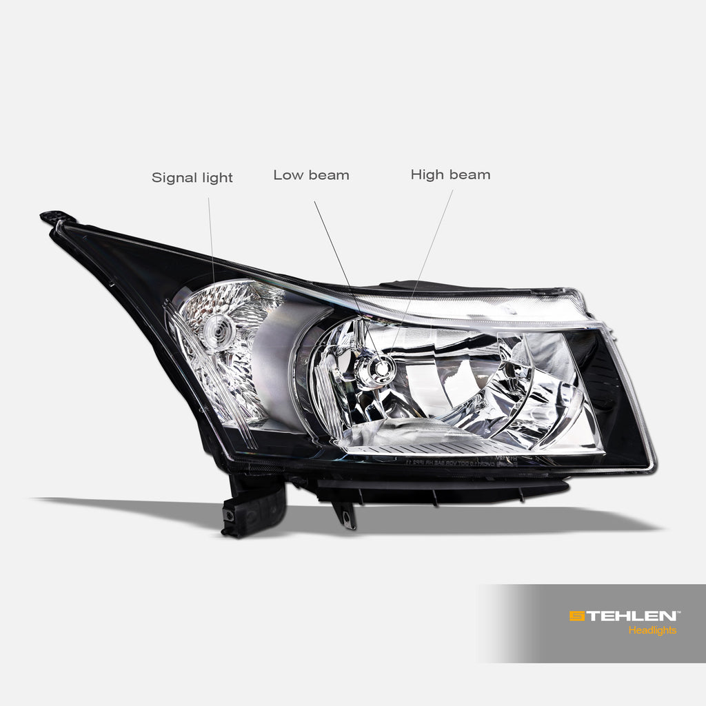 2011-2016 Chevrolet Cruze Crystal Headlights Chrome - JDM Style