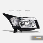 2011-2016 Chevrolet Cruze Crystal Headlights Chrome - JDM Style