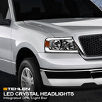 04-08 Ford F-150 Crystal LED Headlights w/ Amber Light Bar - Chrome