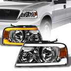 04-08 Ford F-150 Crystal Headlights Sequential LED Signal - Chrome