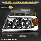 04-08 Ford F-150 Crystal Headlights Sequential LED Signal - Chrome