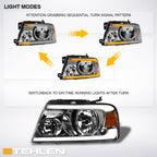 04-08 Ford F-150 Crystal Headlights Sequential LED Signal - Chrome