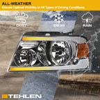 04-08 Ford F-150 Crystal Headlights Sequential LED Signal - Chrome