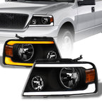 04-08 Ford F-150 LED Crystal Headlights Sequential Signal - Black