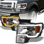 09-14 Ford F-150 Crystal LED Headlights Sequential Signal - Chrome