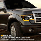 09-14 Ford F-150 LED Crystal Headlights Sequential Signal - Black
