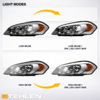 2006-2016 Chevrolet Impala Monte Carlo LED Crystal Headlights - Chrome