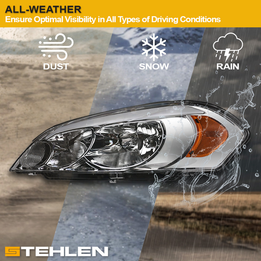 2006-2016 Chevrolet Impala Monte Carlo LED Crystal Headlights - Chrome