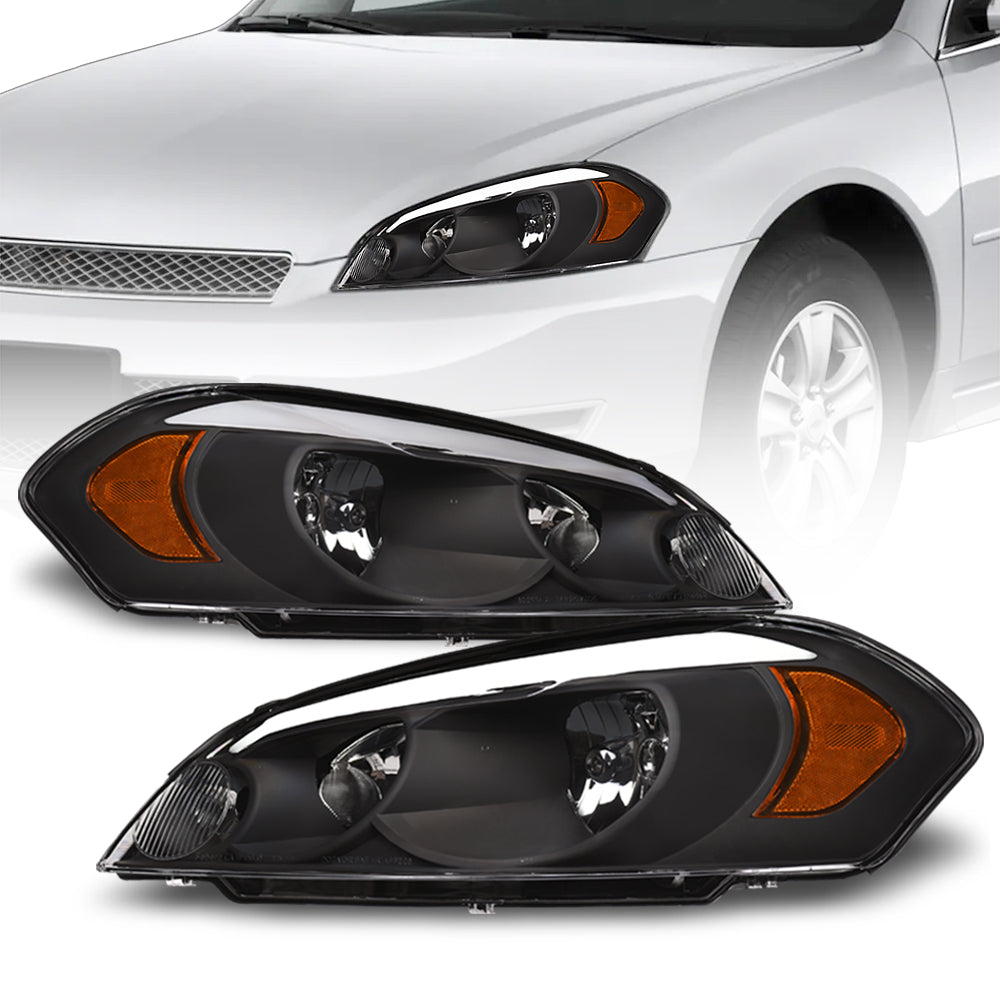 2006-2016 Chevrolet Impala/Monte Carlo LED Crystal Headlights - Black