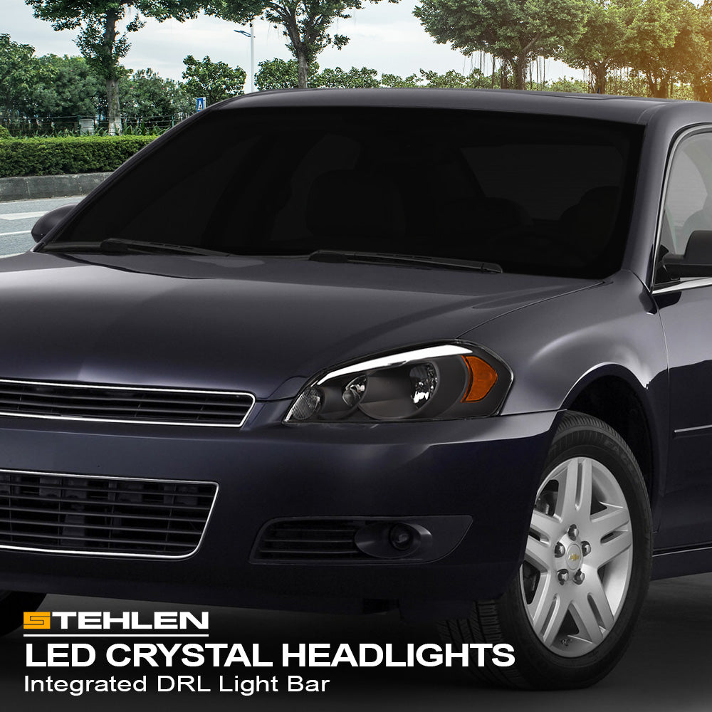 2006-2016 Chevrolet Impala/Monte Carlo LED Crystal Headlights - Black