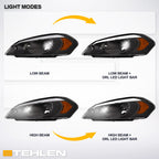 2006-2016 Chevrolet Impala/Monte Carlo LED Crystal Headlights - Black