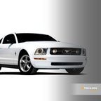 2005-2009 Ford Mustang Crystal Headlights w/ LED Halo - Chrome