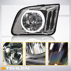 05-09 Ford Mustang LED Halo Crystal Headlights Black - FDMT05A1