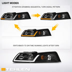 99-04 Ford Mustang Crystal Headlights Sequential LED Turn Signal