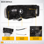 02-05 Dodge Ram Crystal Headlights w/ LED Light Bar - Chrome