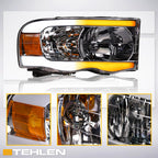 02-05 Dodge Ram Crystal Headlights Sequential LED Chrome